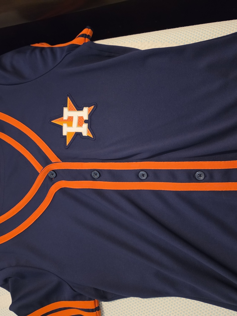 Houston Astros Navy & Orange Button-Up Jersey